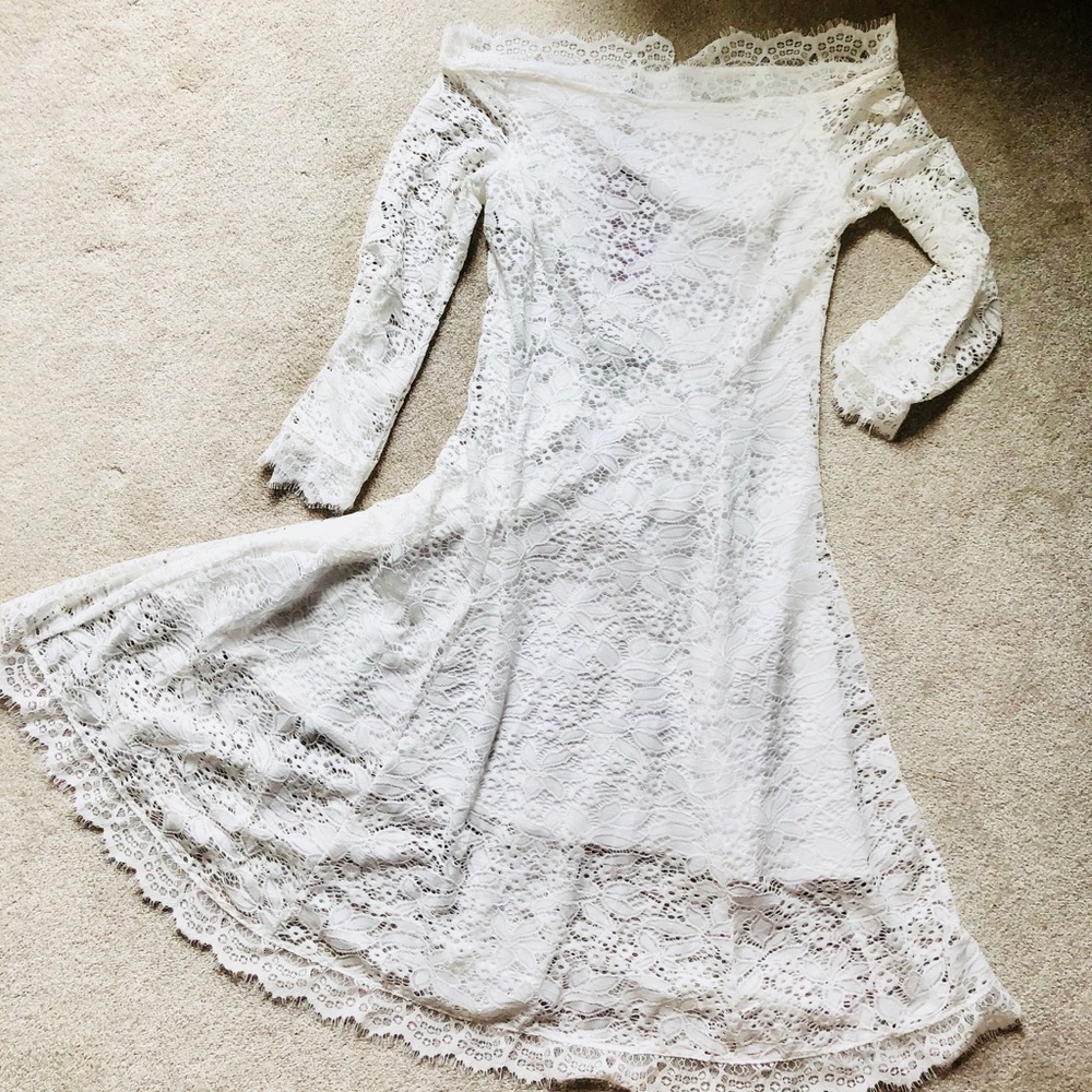 Off-Shoulder white dress- super flattering!